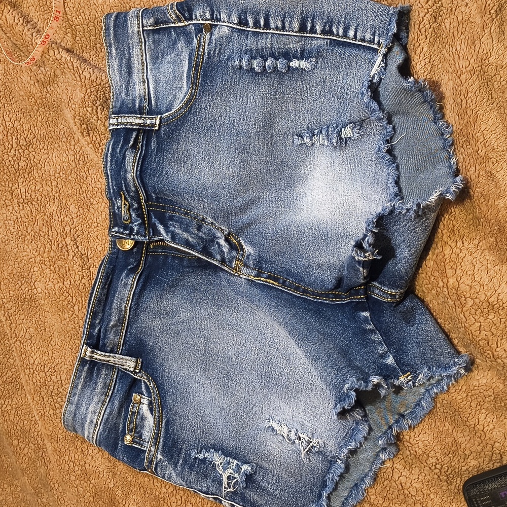 Fashion Stretchy Denim Cut Off Shorts Size L/XL